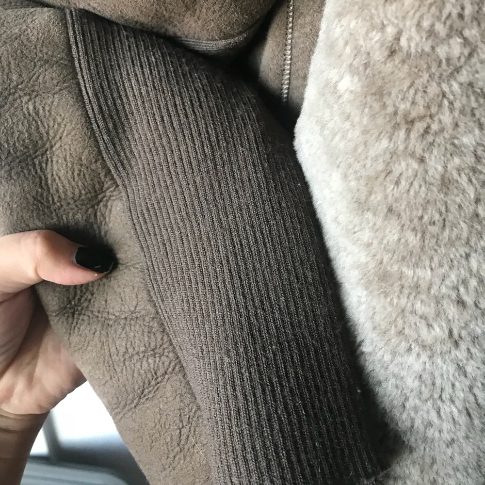 Vince Cascade Draped Shearling Jacket - image 3